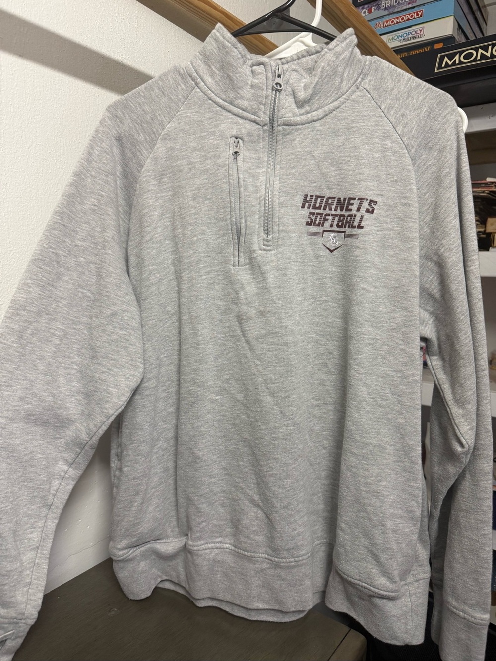 Hornets Softball Gray Quarter-Zip Pullover Jacket